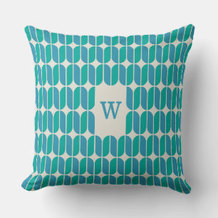 Star Crossed Aquatic Monogrammed Throw Pillow