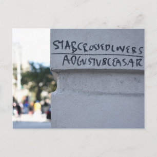 Star Crossed Lovers Shakespeare Graffiti NYC Postcard