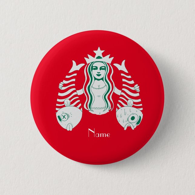 Star-Crown Queen Mermaid Thunder_Cove 2 Inch Round Button (Front)