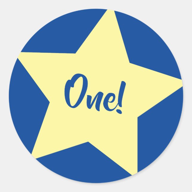 Star Cute Kid's Birthday Party Space Classic Round Sticker (Front)