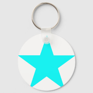 Star Cyan The MUSEUM Zazzle Gifts Keychain