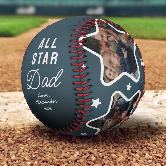 Star Dad Fathers Day Keepsake Photo Baseball (Creator Uploaded)