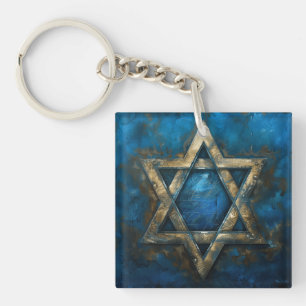 Star David Digital Art Keychain