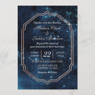 Star de nuit Sky Celestial Galaxy Faire-part de ma