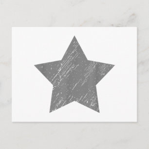 Star Distressed Grey Vintage Star Postcard