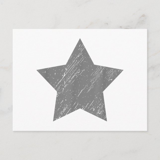 Star Distressed Grey Vintage Star Postcard (Front)