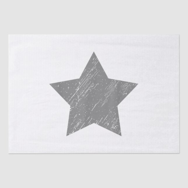 Star Distressed Grey Vintage Star Tissue Paper (Front)