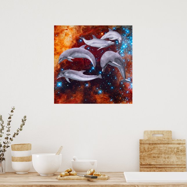 Star Dolphins Poster (Kitchen)