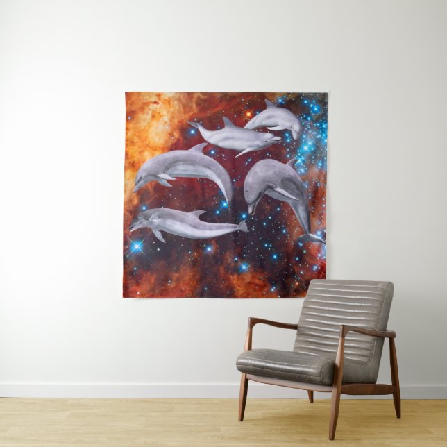 Star Dolphins Tapestry (In Situ)