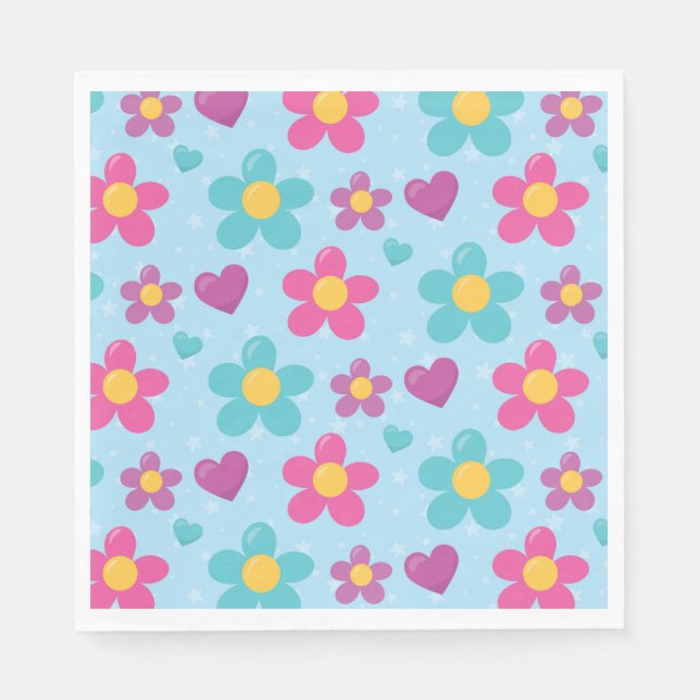 Star-Dusted Blooms Napkin (Front)