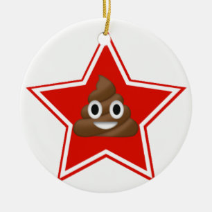 Star Emoji Poo Dble-sided Ornament