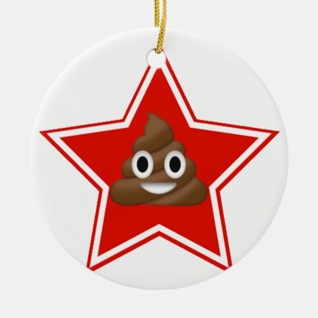 Star Emoji Poo Dble-sided Ornament (Front)