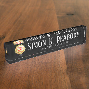 Star employee 20 year anniversary nameplate