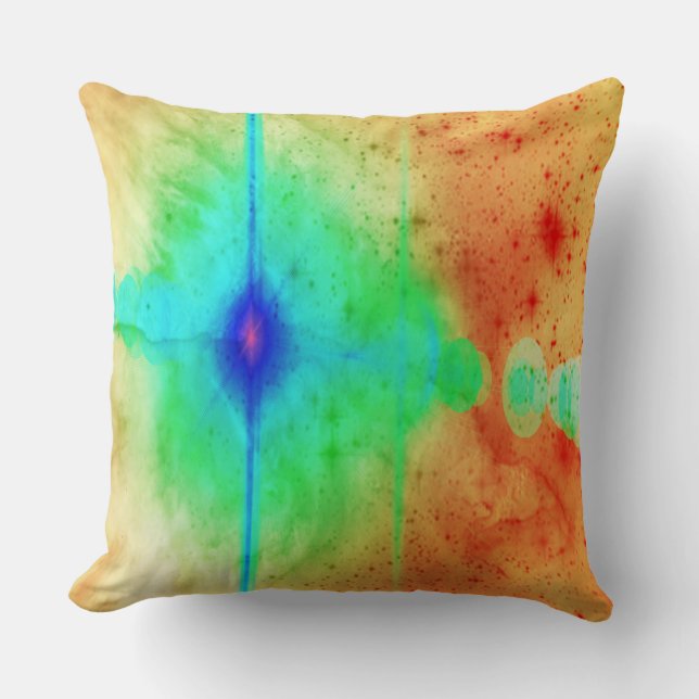 Star Explosion Abstract Throw Pillow (Front)