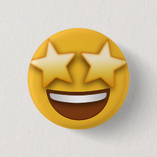 Star Eyes Emoji  1 Inch Round Button