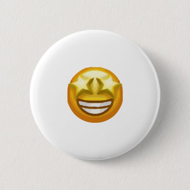 star eyes emoji 2 inch round button (Front)