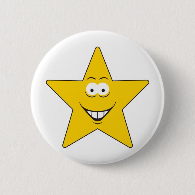 Star Face 2 Inch Round Button (Front)