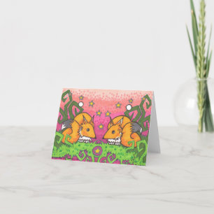 Star Fire Twin Fox Illustration Note Cards