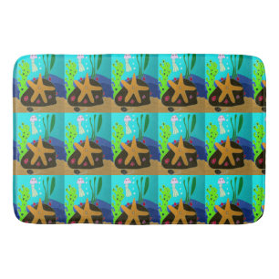 Star Fish and Jelly Fish Bathroom Mat