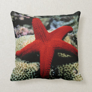 Star Fish   Red Sea Throw Pillow