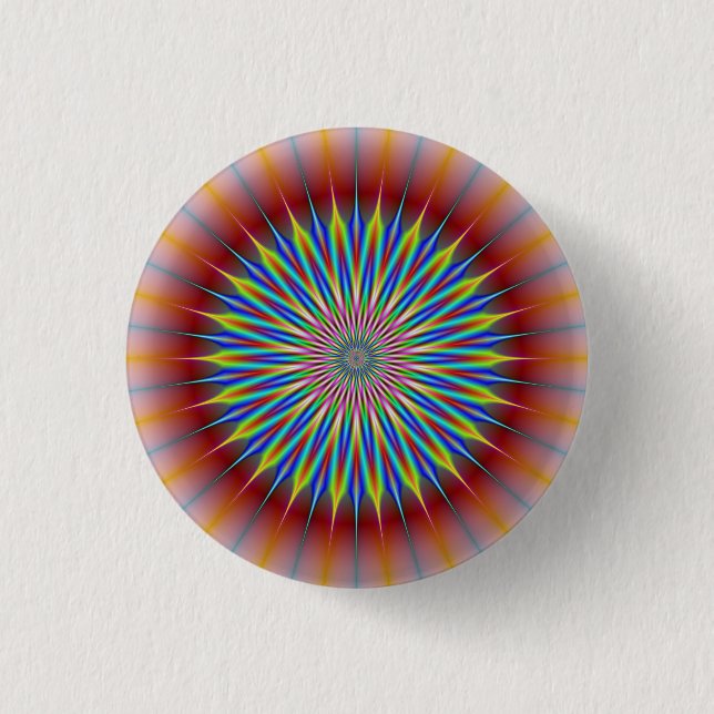Star Flower 1 Inch Round Button (Front)