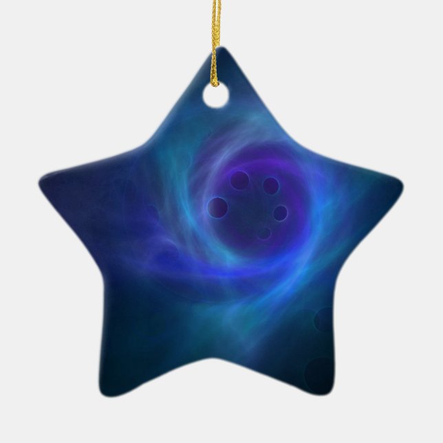 Star for Christmas Tree Ceramic Ornament (Front)
