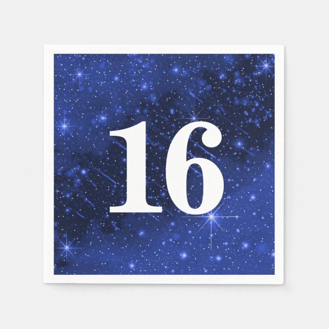Star Galaxy For 16th Birthday Party Napkin (Front)
