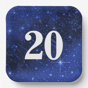 Star Galaxy For 20th Birthday Party Paper Plate