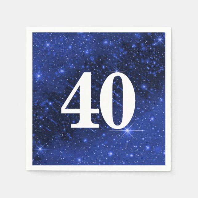 Star Galaxy For 40th Birthday  Napkin (Front)
