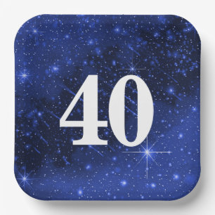Star Galaxy For 40th Birthday Party Paper Plate