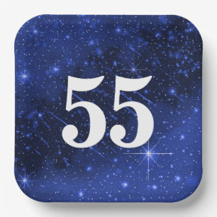 Star Galaxy For 55th Birthday Party Paper Plate