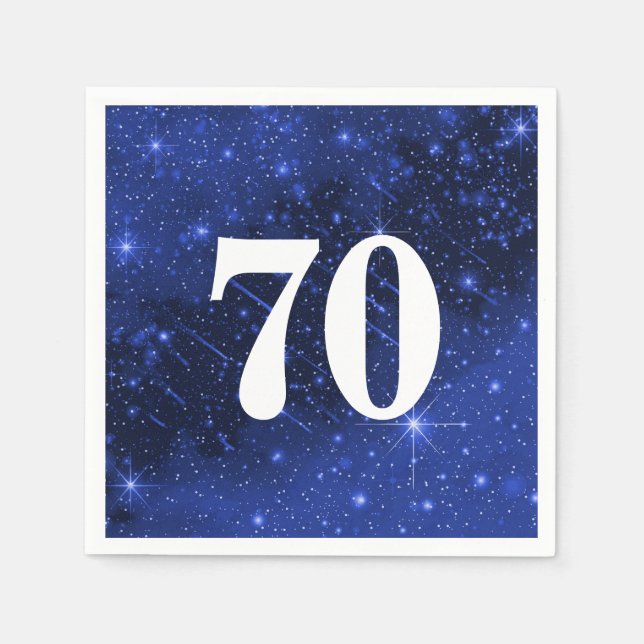 Star Galaxy For 70th Birthday Party Napkin (Front)