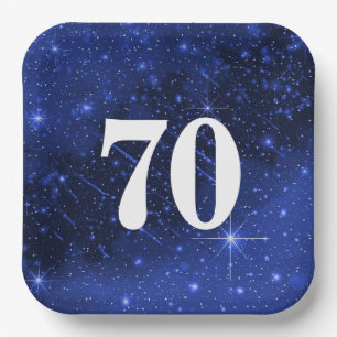 Star Galaxy For 70th Birthday Party Paper Plate