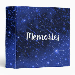 Star Galaxy On Blue Binder