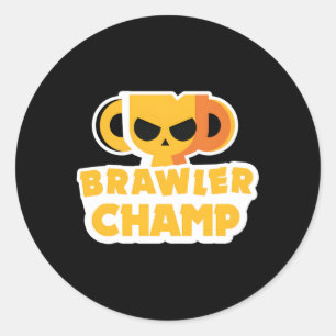 Star Gamer Gaming Stars Brawler Beawl Classic Round Sticker