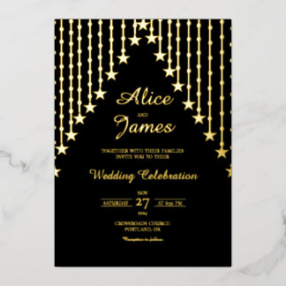 Star Garland Elegant Black Gold Foil Wedding