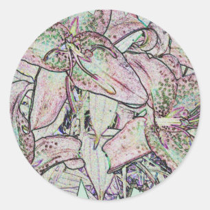 Star Gazer Lilies in Pencil Stickers