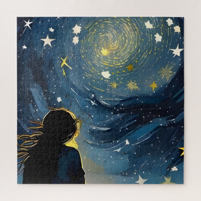 Star Gazing Woman Jigsaw Puzzle (Vertical)