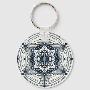 Star Geometry: Midnight Symmetry Keychain