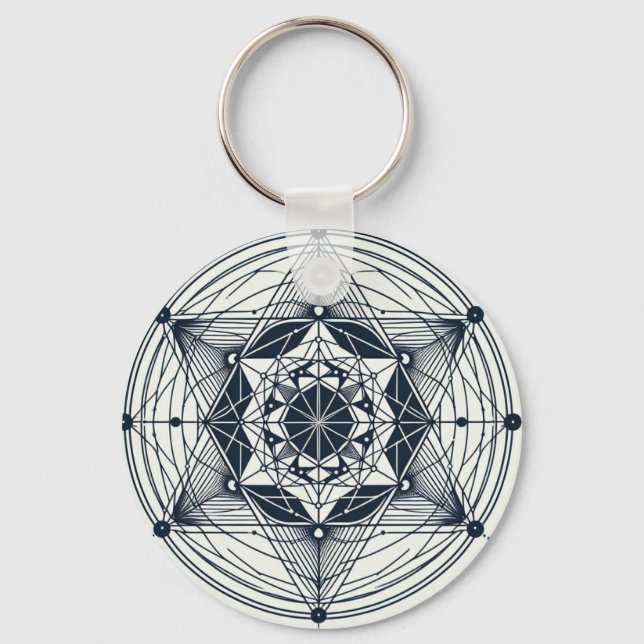 Star Geometry: Midnight Symmetry Keychain (Front)