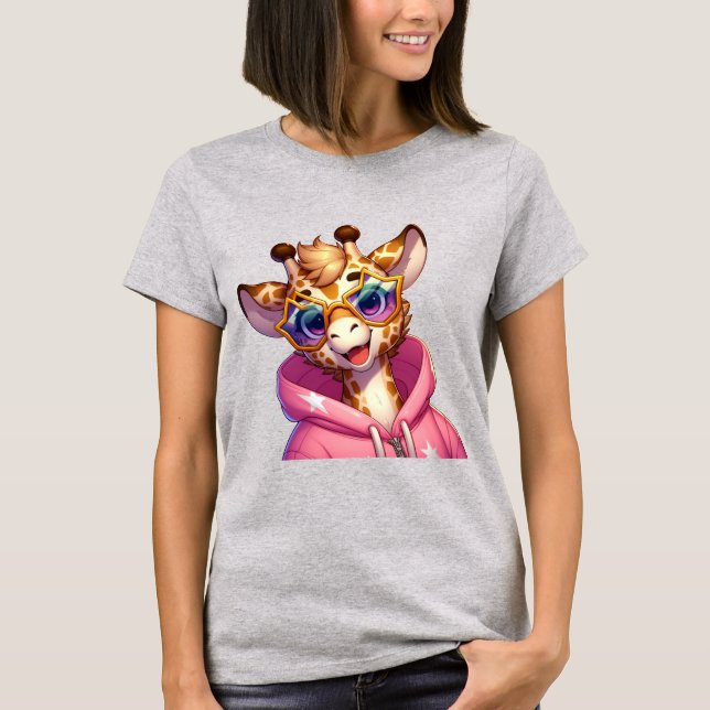 Star Giraffe Cartoon T-Shirt (Front)