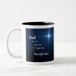 Star - God Sees Me Two-Tone Coffee Mug
