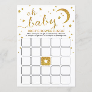 Star Gold Baby Bingo Invitation