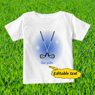 Star golfer custom name blue baby T-Shirt