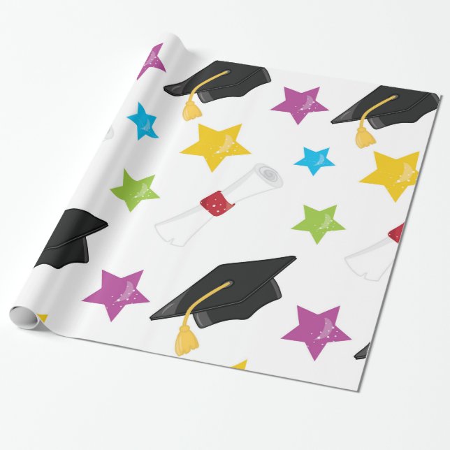 Star Graduate Wrapping Paper (Unrolled)