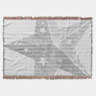 Star Grey and White Modern Pattern Throw Blanket