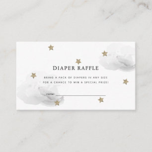 Star & Grey Cloud Baby Shower Diaper Raffle Ticket Enclosure Card