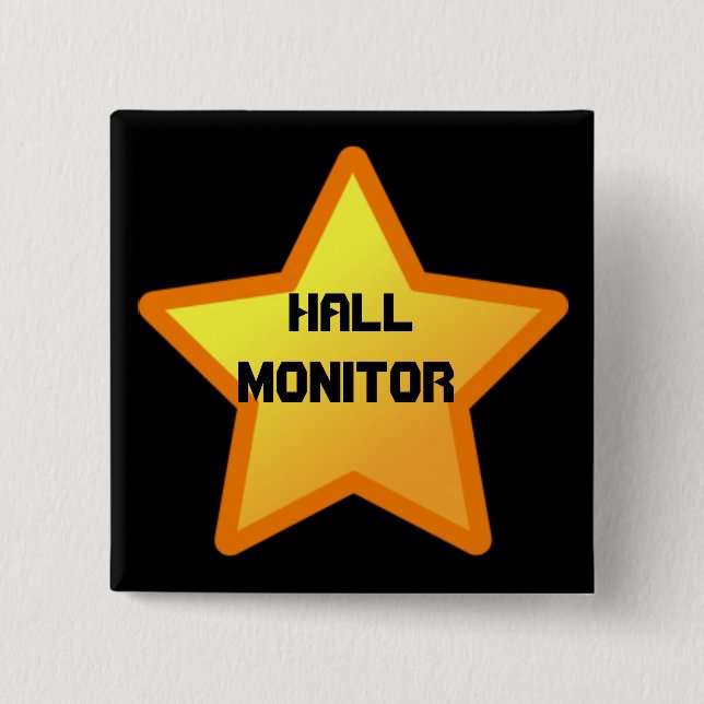 star, Hall, Monitor 2 Inch Square Button (Front)
