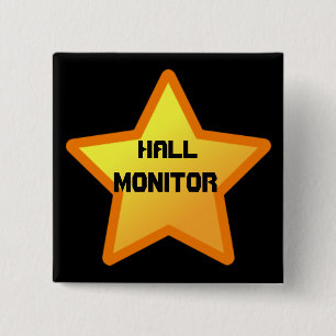 star, Hall, Monitor 2 Inch Square Button