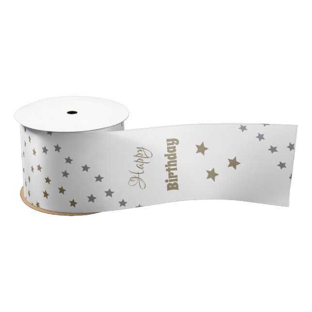 Star Happy Birthday Ribbon Satin Ribbon (Spool)